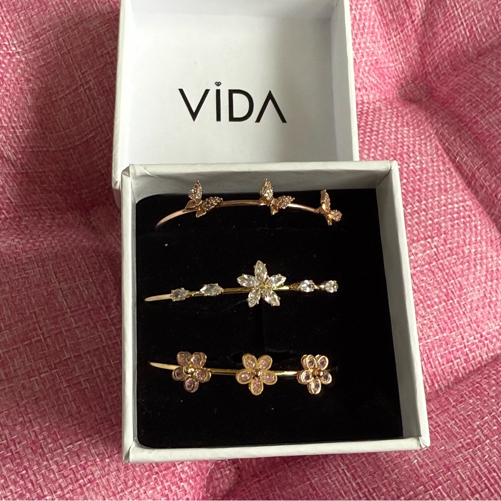 VIDA Gold and Silver Butterfly and Flower Bracelets for Toddler